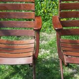 Pair of sodibois folding armchairs