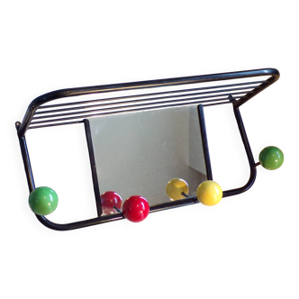 Vintage coat racks with balls and mirror