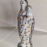 Vierge à l'enfant 18 ème en faïence de Nevers