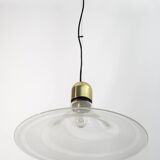 Mid-Century Modern Italian Murano Spiral Glass Pendant Lamp, 1970s