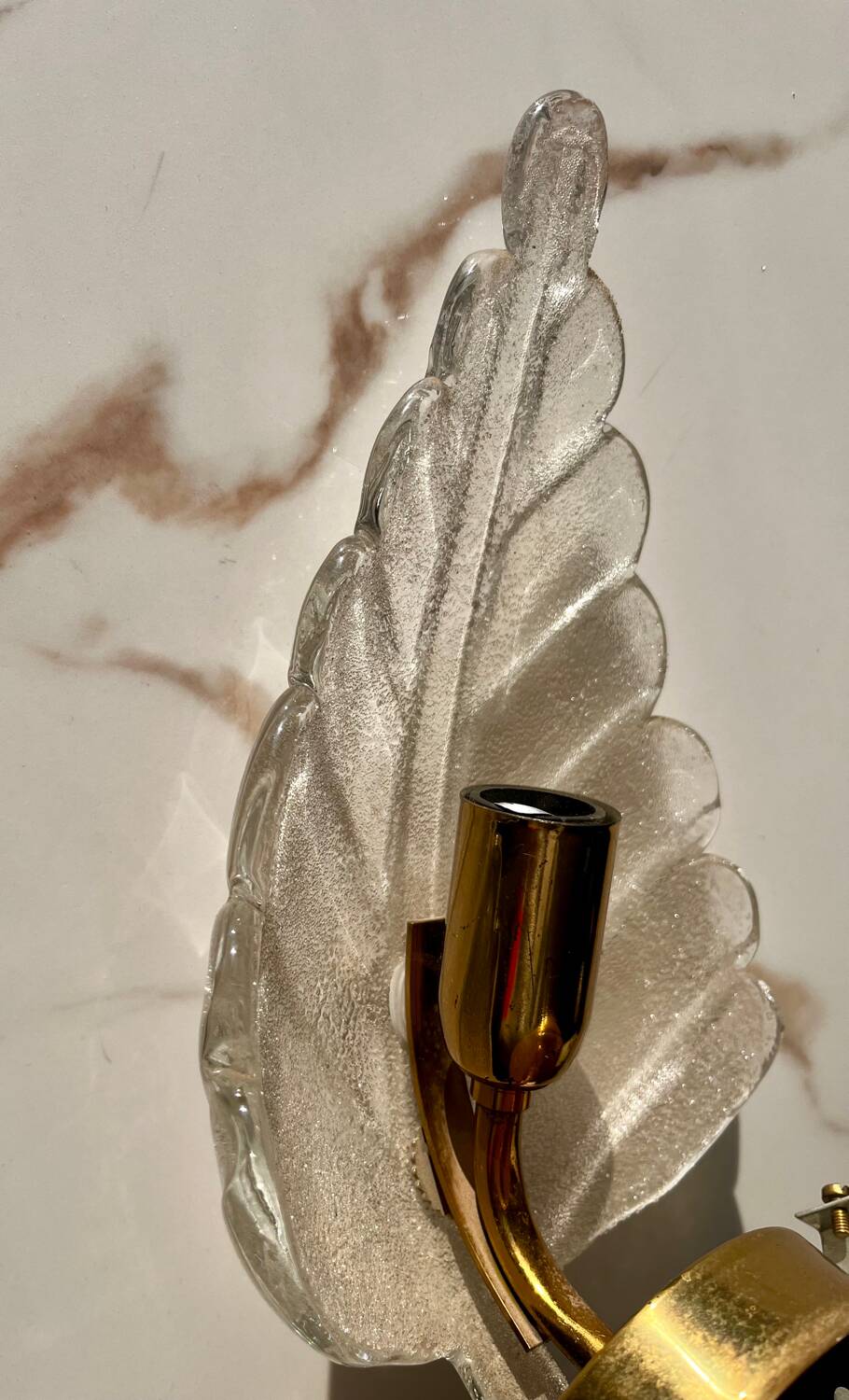 Applique feuille verre Murano