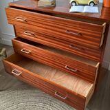 Teak veneer chest of drawers