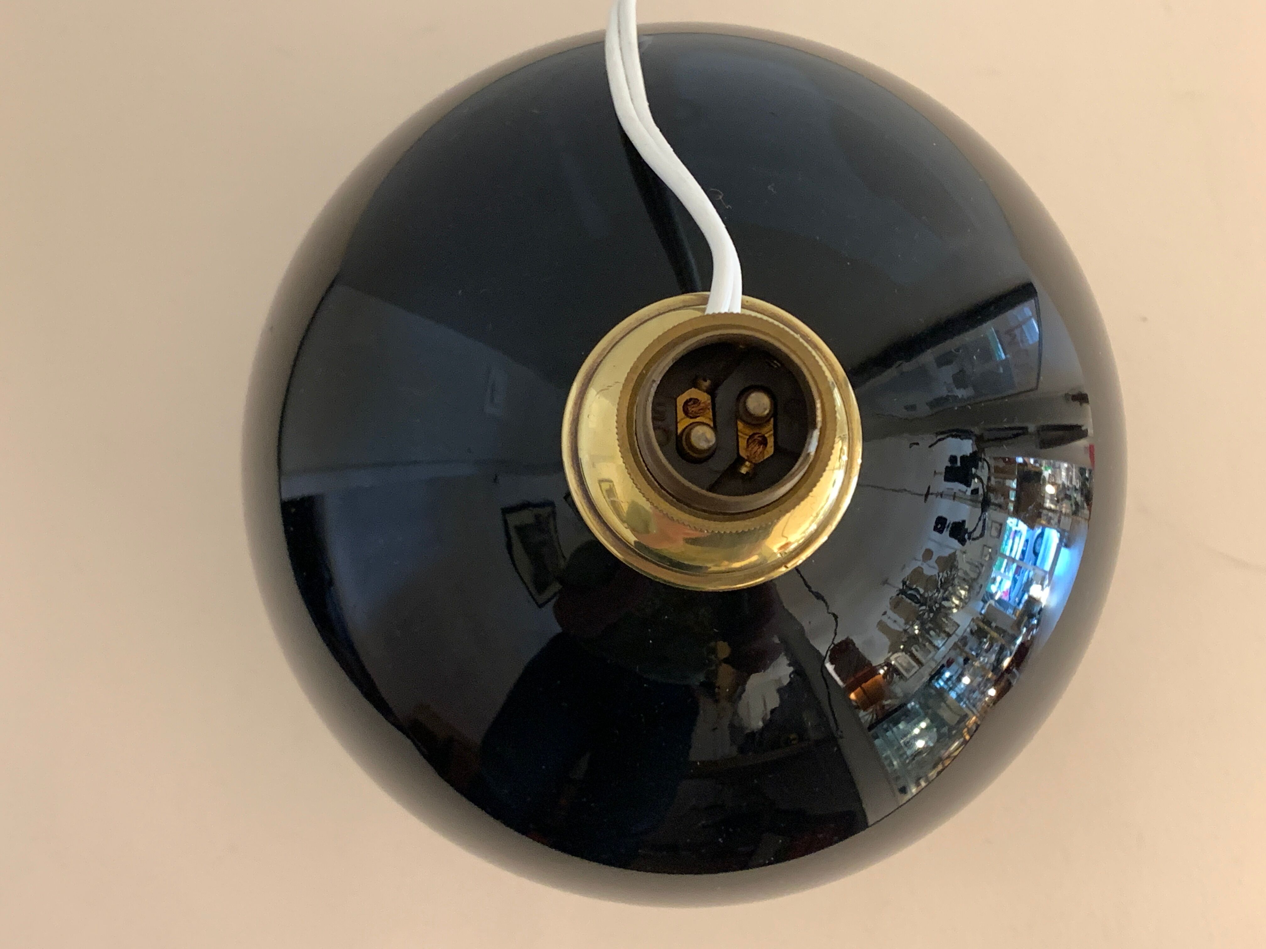 Art deco lamp foot in black opaline