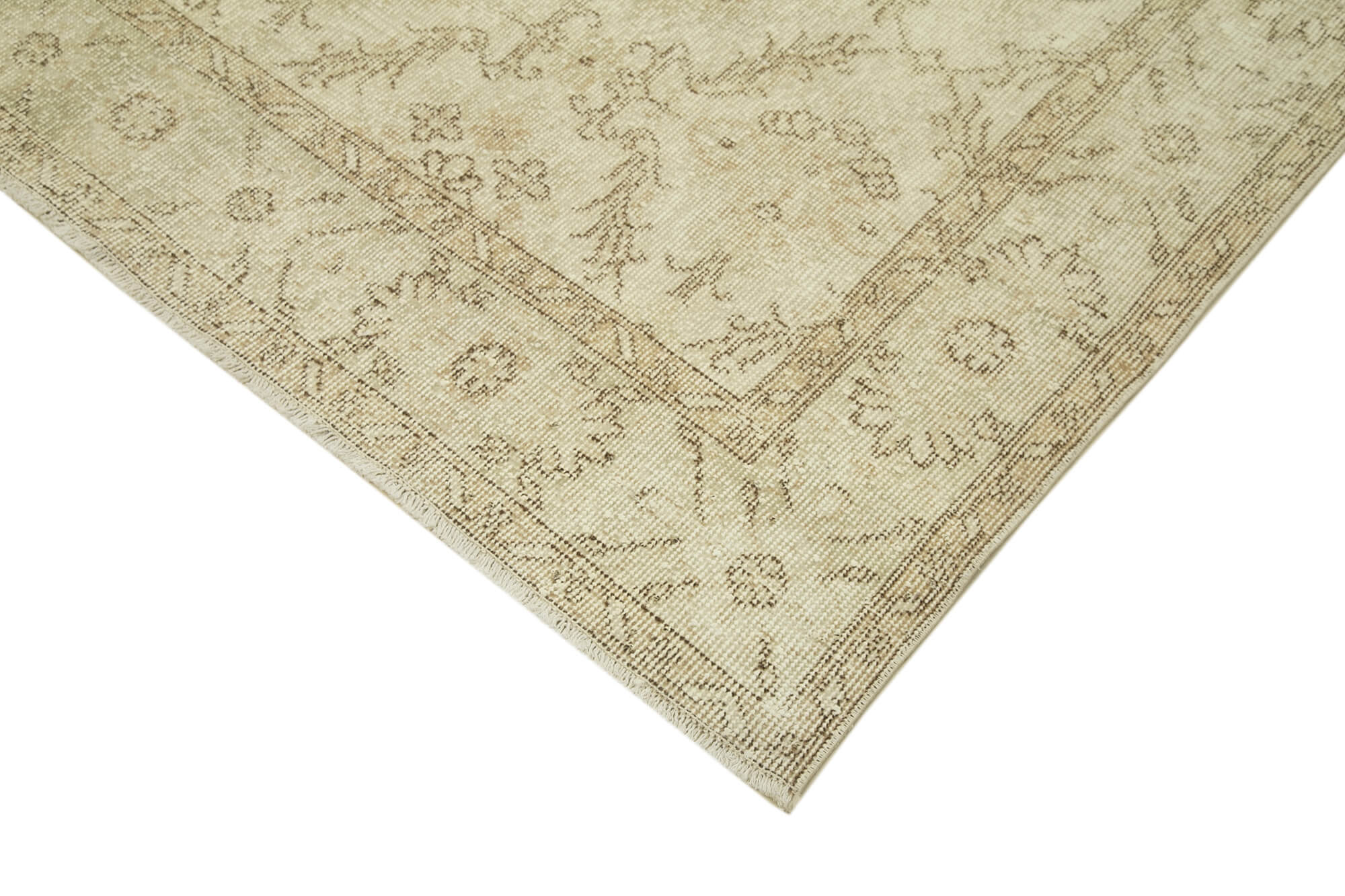 Handwoven contemporary anatolian beige rug 169 cm x 296 cm