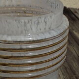art deco type vase in white and gold speckled glass