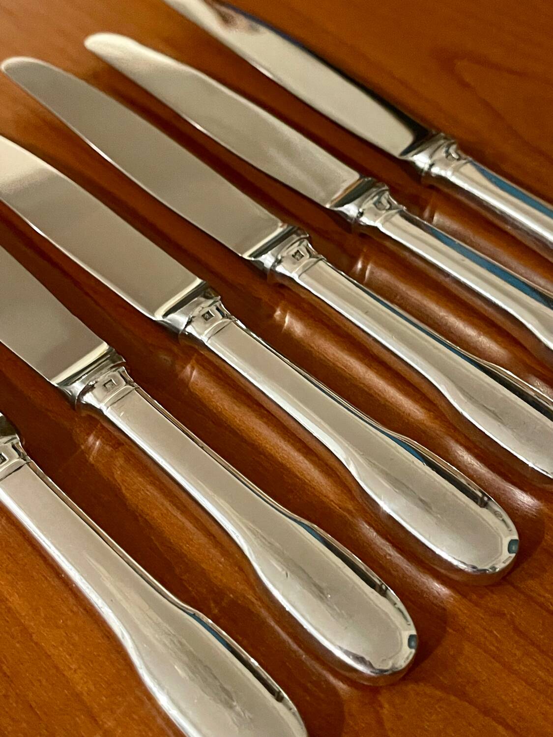 6 Christofle Cluny knives 19.5 cm for dessert, cheese, dessert, good condition
