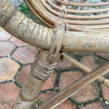 Pair of vintage rattan armchairs