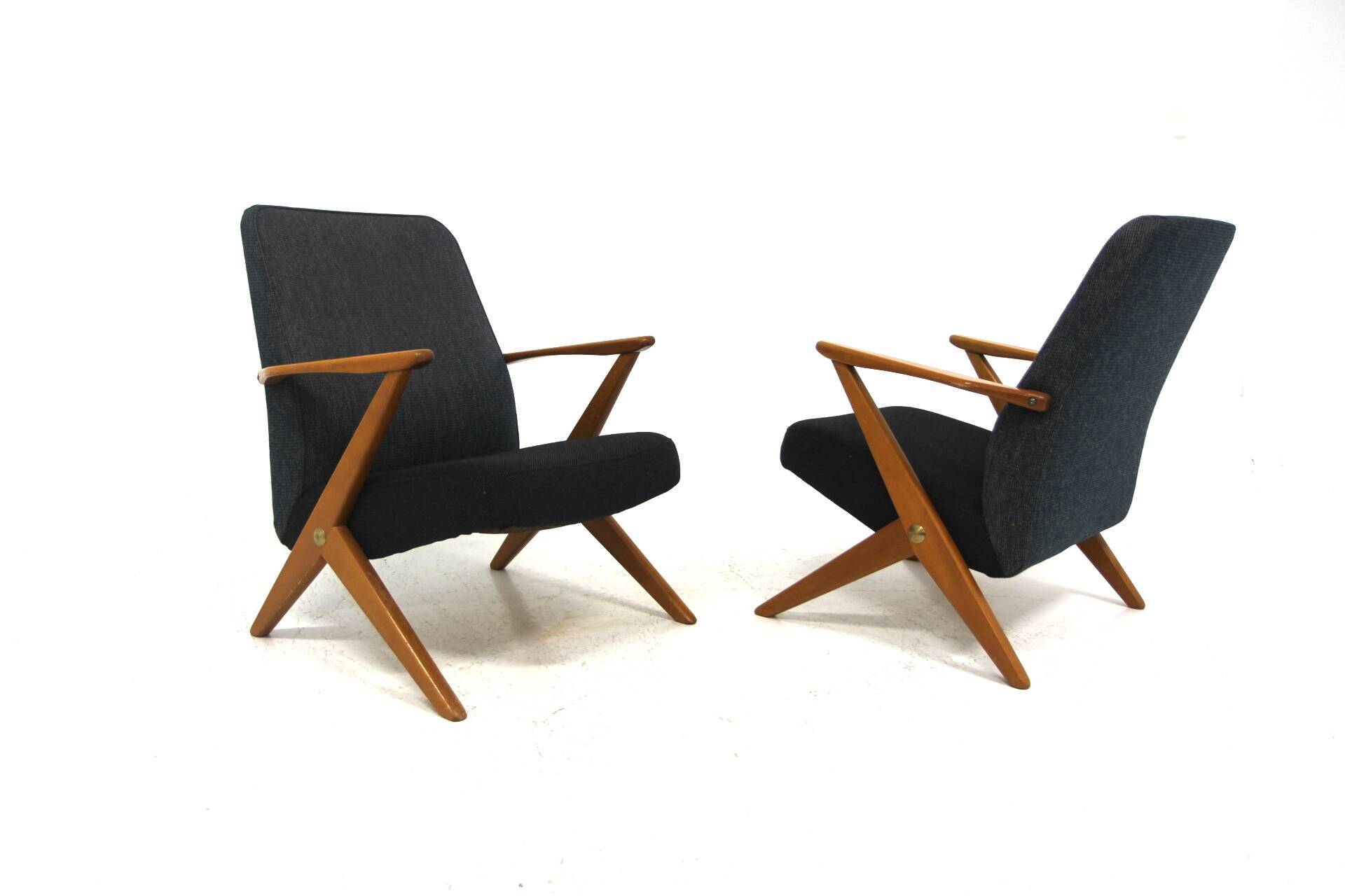 Set of 2 armchairs, Bengt Ruda, Nordiska Kompaniet, Sweden, 1950.