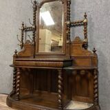 Renaissance style oak castle coat rack circa 1850