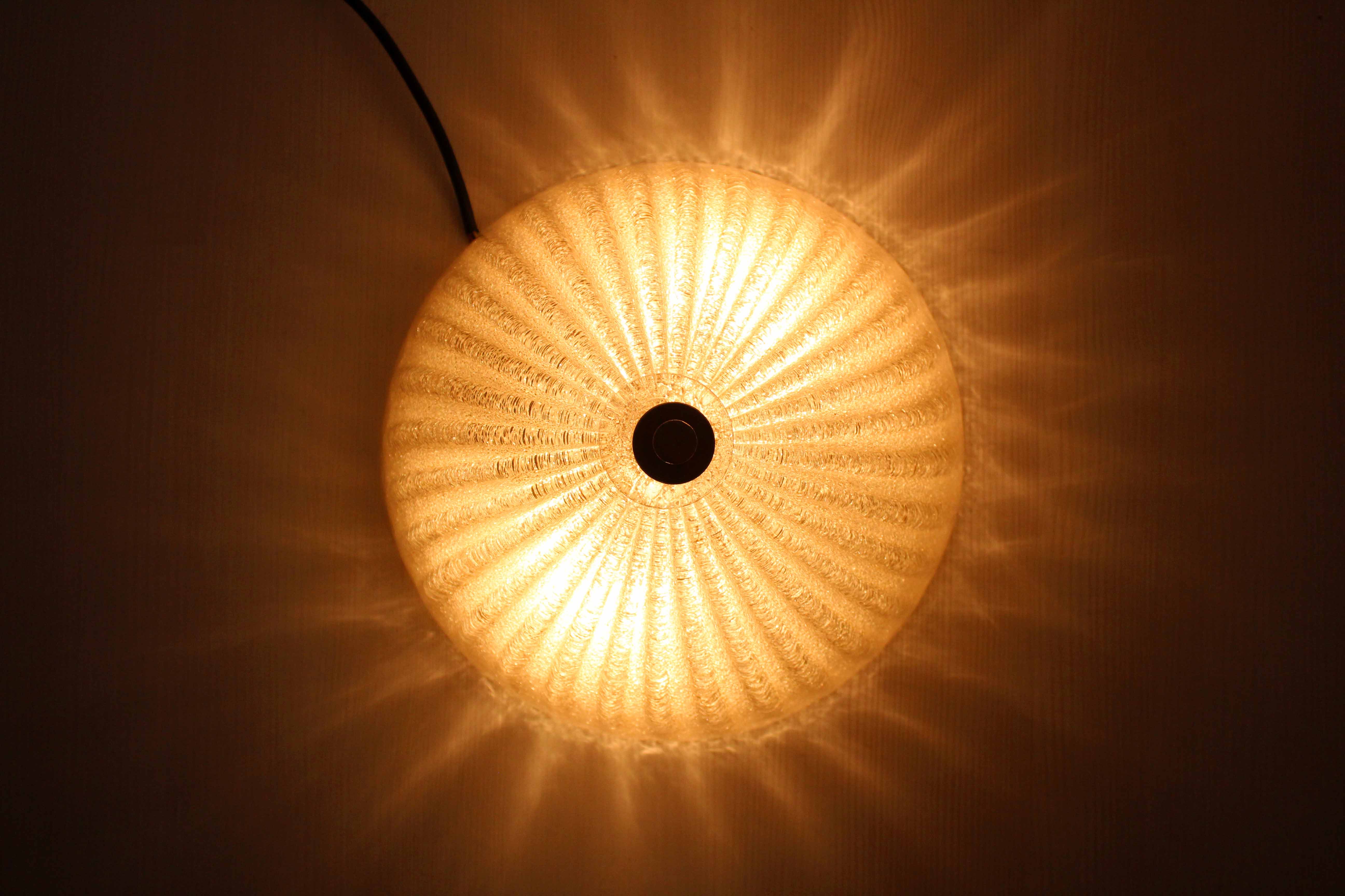 Vintage glass and brass ceiling lamp