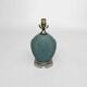 Dusty Blue Candy Table Lamp Turquoise 1970s Hollywood Regency Midcentury Vintage