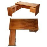 Left corner desk in Brazilian wood Mid Century Modern style