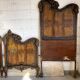 Pair of Art Nouveau cast iron headboards, Italy circa 1900