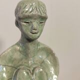 Glazed stoneware sculpture "The Guardians of Hearts"