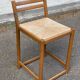 Solid wood and straw stool 50cm