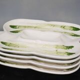Lot of 4 Dish Minton Faience circa 1900 Asparagus Majolica