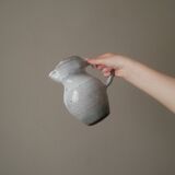 Ceramic pitcher handmade pottery vase with handle Scandinavian country decoration handmade
