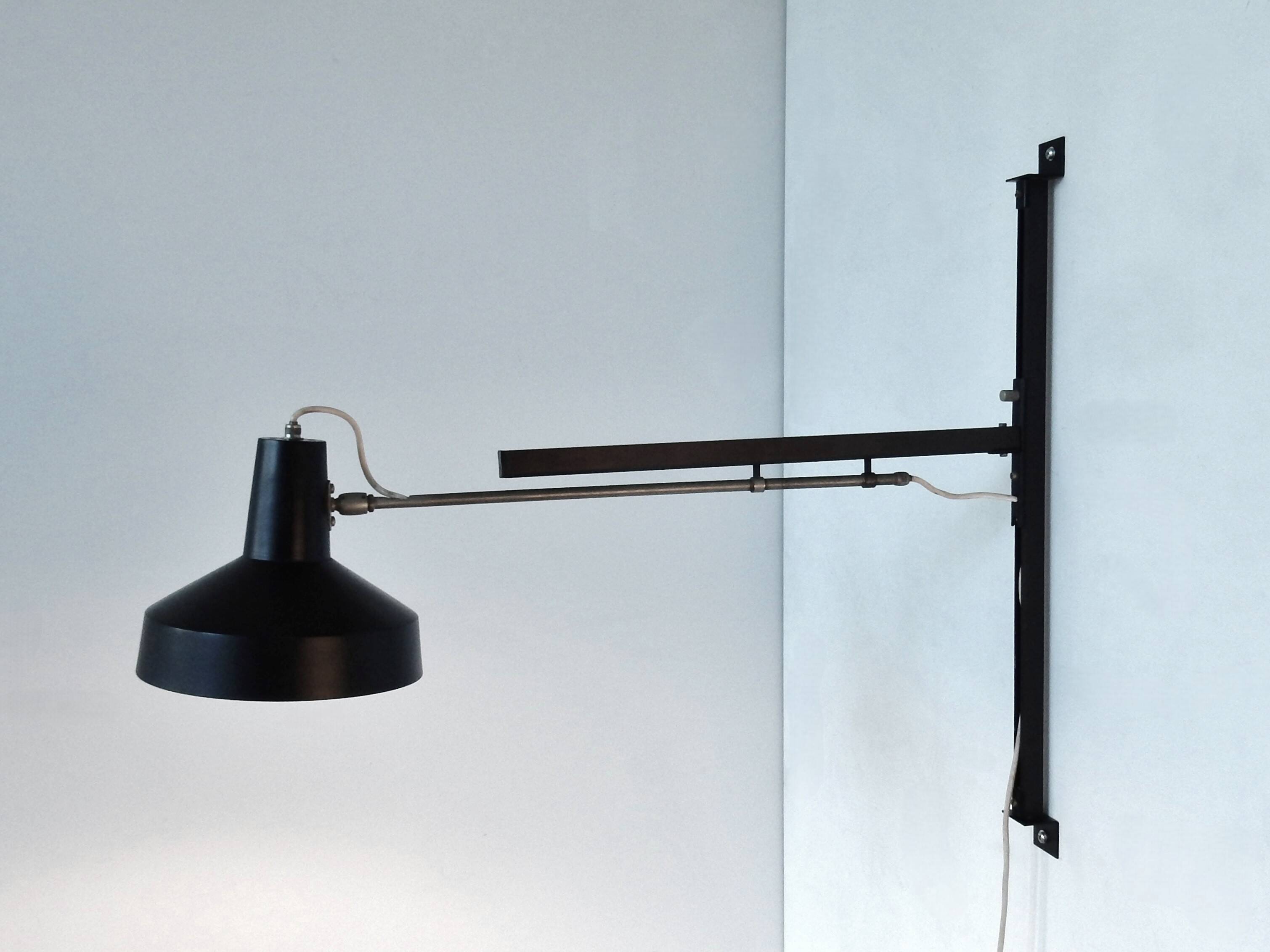 Applique multi-réglable en métal noir pour Hiemstra Evolux, années 1960