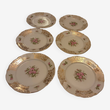 6 assiettes a dessert porcelaine winterling bavaria bouquet de roses