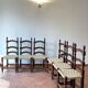 6 chaises italiennes rustiques, restaurées, années 1950