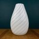Murano glass vase, white whirl, Italy, 1980s