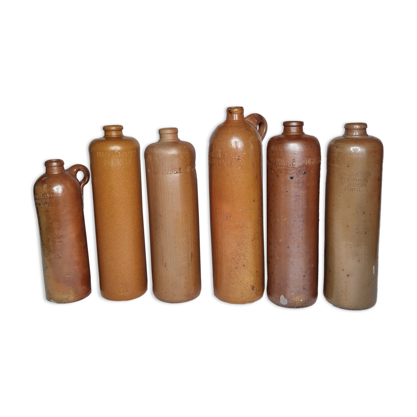 Ensemble de six bouteilles en grès Bols Amsterdam