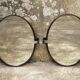 Pair of oval swivel plexi and chrome mirrors 1970