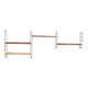 etagere 1960 acier faux bois et chrome or 4 montants  184 cmx66x59x16 trace