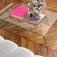 Vintage coffee table in curved corrugated tempered glass minimalist design