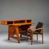 Bureau en teck moderne du milieu du siècle, années 1980