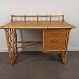 Desk and its rattan chair