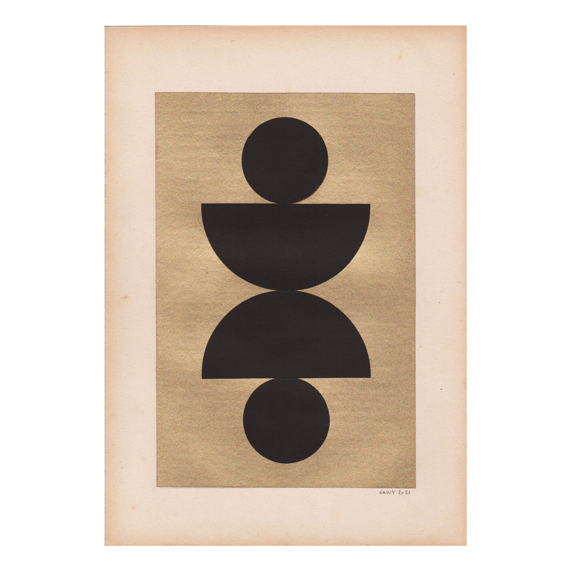 Collage on antique paper • C462 • signed Eawy