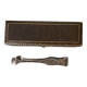 Antique sugar tongs in its case, shell decoration.