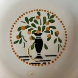 Large round iron earth dish Longwy Brest