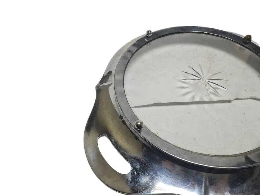 Bmu art deco tray for glasses with a mirror