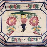 Old dish servant tray ramekin earthenware ceramic henriot quimper bl