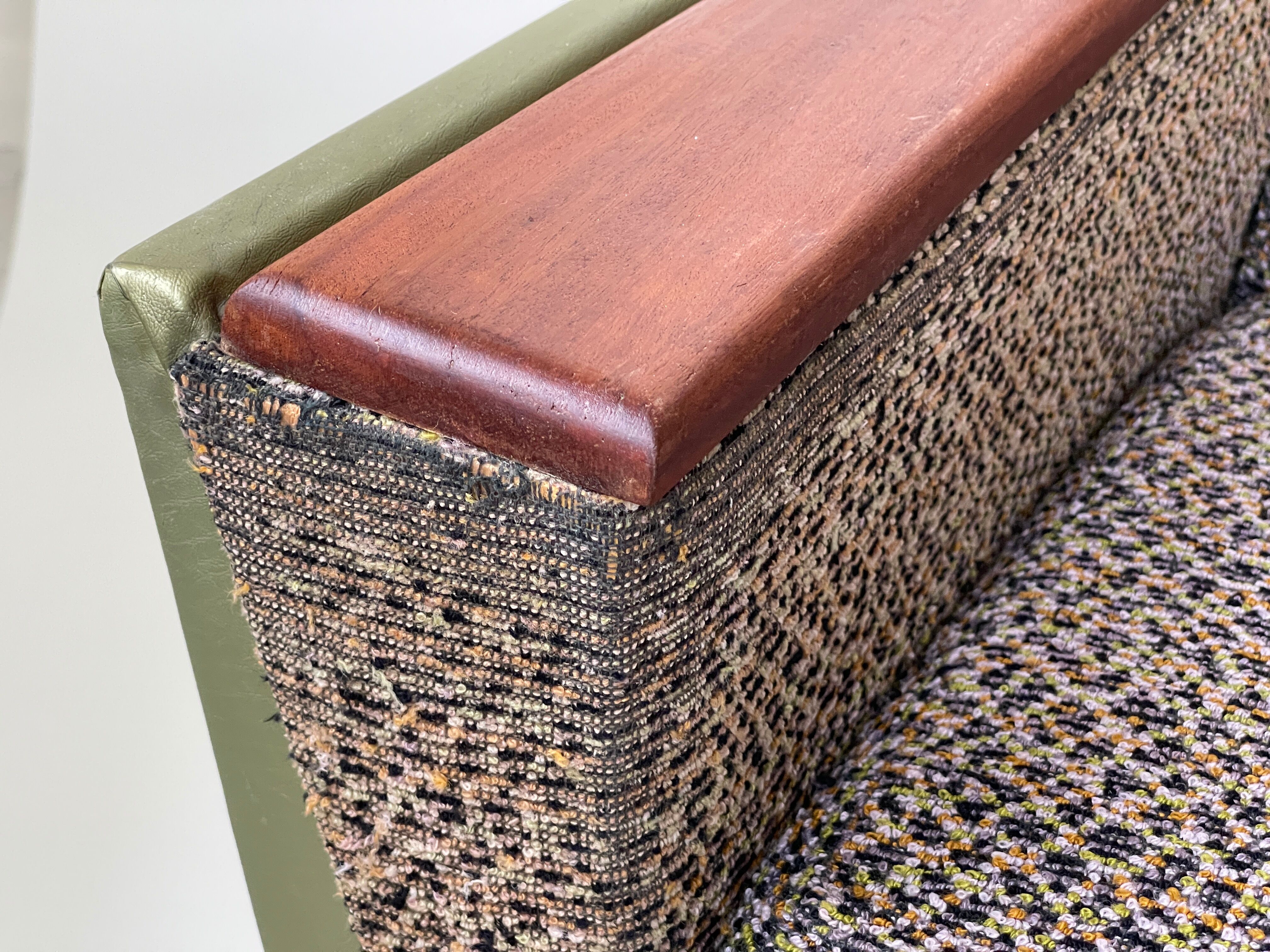 Pair of 1950s Lounge Chairs with Teak Arms