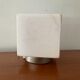 Vintage cube lamp in marble and chrome metal 70s