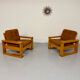 Set of 2 Swedish design pine armchairs by Roland Wilhelmsson, 1970s