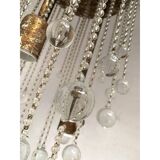 Contemporary cascade of transparent cristals murano glass chandelier