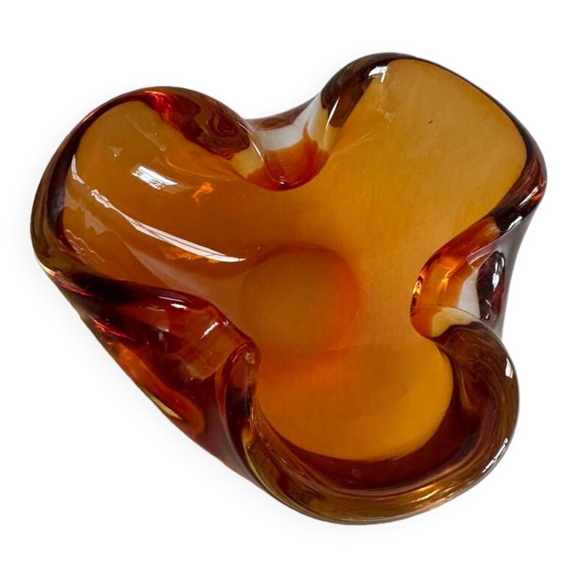 Vide poche cendrier Murano Sommerso Orange