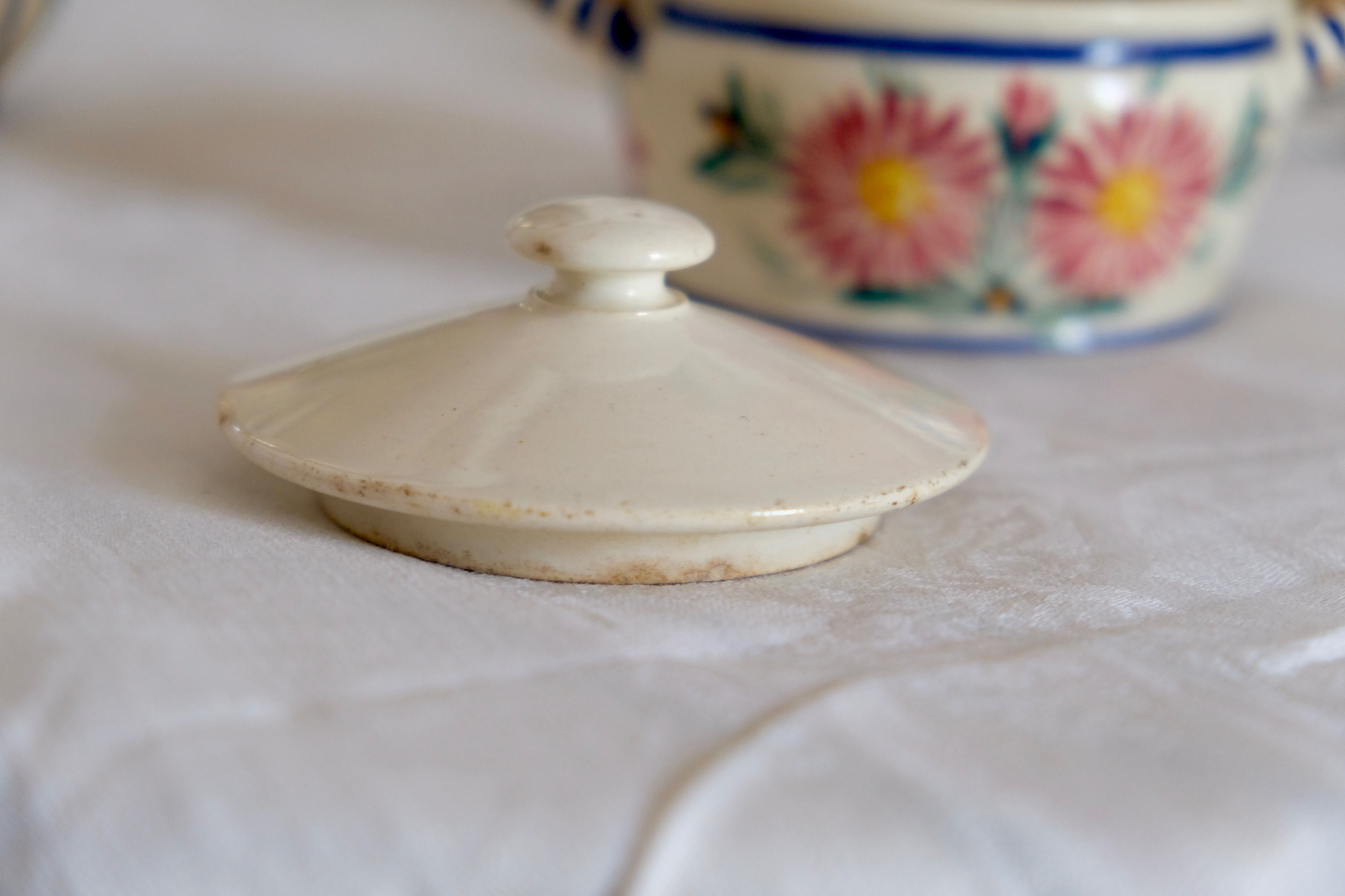 Pot à sucre sucrier faïence Quimper antique