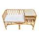 1960s beige rattan and cotton bench