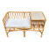 1960s beige rattan and cotton bench