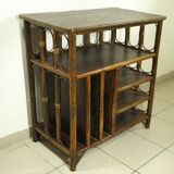 70s rattan hi-fi cabinet