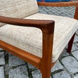 Fauteuil Senator en laine beige teck par Ole Wanscher pour Cado