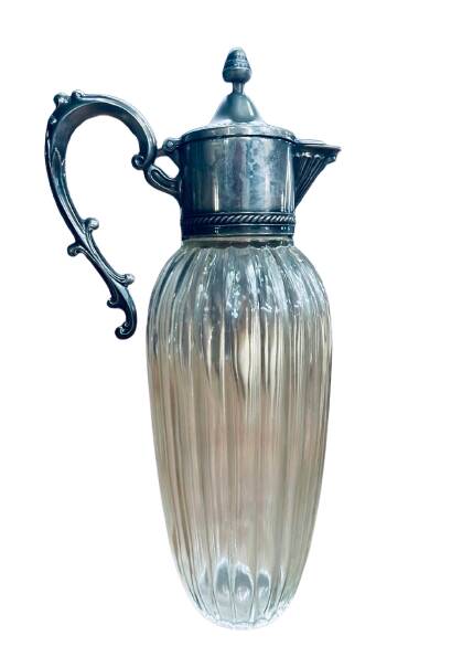 Aiguière verre et étain 1950