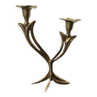 brutalist double flame chandelier