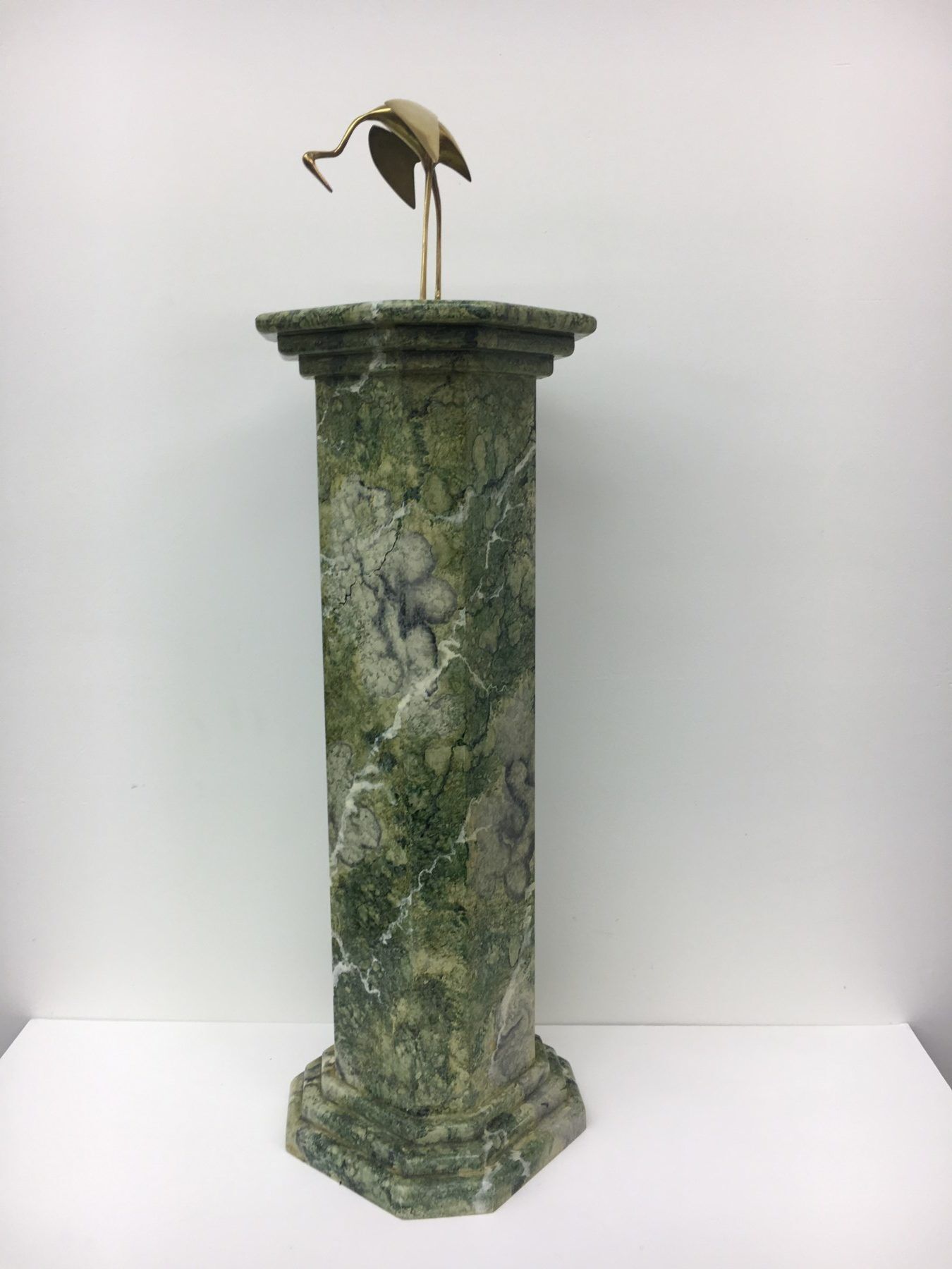 1970's Green Marble Painted Pillar