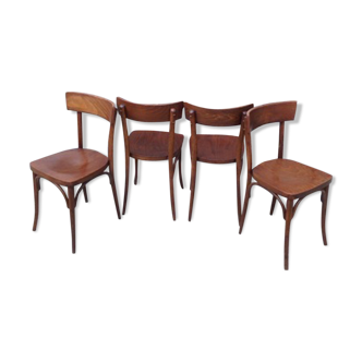 4 Thonet bistro chairs in curved wood